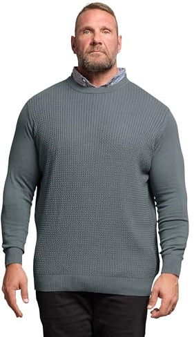 BadRhino Big & Tall Cable Knit Mock Shirt Jumper - Men's - Plus Size Curve