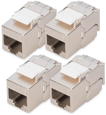 DIGITUS Keystone-Modul Cat 6A – 4 Stück – Geschirmt – Kompaktgehäuse