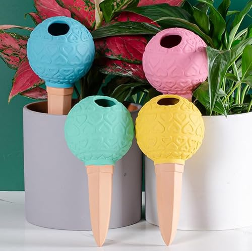 SilverChry Irrigazione a Goccia Automatica, Coni Annaffiatori per Vasi, Dosatore Acqua Piante, Sfere per Irrigazione, Automatiche per Irrigazione Piante, Vasi Terracotta per Giardino Balcone (Cuore)