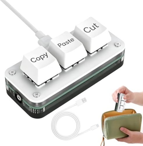 3-Key Mechanical Ergonomic Keypad, Programmable Mini Macro Keyboard