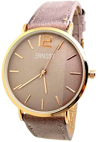 Montre Femme Mauve Violet Vieux Rose Tissu Daim Classique Rose Gold IDÉE Cadeau