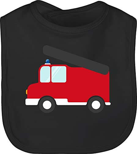 Baby Lätzchen - Feuerwehr Auto - Unisize - Schwarz - feuerwehrmann kindergarten latz feuerwehrgeschenkartikel kinderlatz feuerwehrgeschenke geschenkartikel freiwillige geschenke nachwuchs geschenk