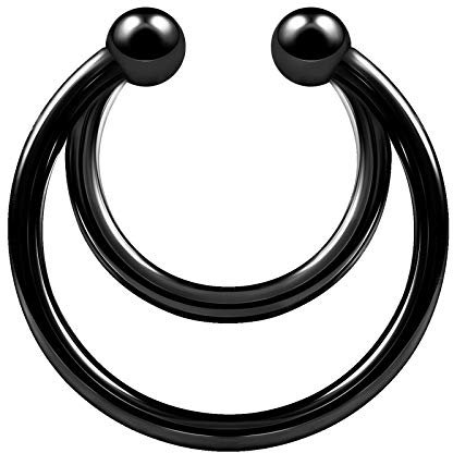 Faux piercing septum en acier inoxydable pour cartilage - Calibre 16 - 5/16 - 8 mm - Boucles d'oreilles pour nez - Bijoux non percés, Acier inoxydable, acier