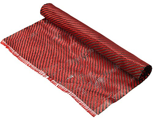 EsportsMJJ Fibra De Carbono Tela Negro Rojo Tela Sarga Tejido Panel Hoja 200Gsm