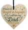 RED OCEAN Special Angel Dad Heart Shaped Wooden Memorial Grave Plaque Xmas Tree Decoration