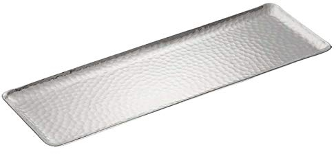 itsisa Alu Tablett gehämmert,rechteckig aus Alu m. Hammerschlag, L: 45cm - Kerzentablett, Dekotablett
