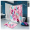 Daesar Rideau de Douche Tissu Anti Moisissure Rose Fleur Rideaux Douche 150x200 CM Tapis Bain 40x60 CM Ensemble Tapis de Bain et Rideau