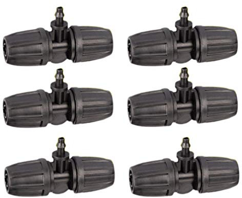 Yardwe, 50 connettori a T da 8/11 a 4/7 mm per tubo dell'acqua da giardino, adattatore da 3/8 a 1/4 di serratura, tubo di irrigazione per cortile, parco, giardino, colore nero