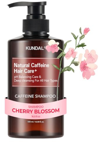 KUNDAL CAFFEINE ANTI-HAIR LOSS SHAMPOO Scalp Care Deep Cleansing(Cherry Blossom) 17fl oz