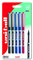 uni-ball UB-150 Eye Micro Tintenroller, 5 Stück, Schwarz/Blau/Rot, kunststofffreie Verpackung