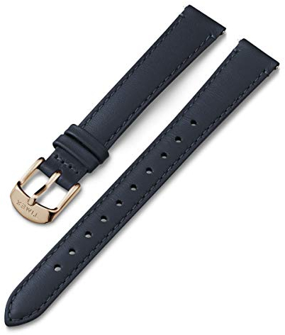 Timex 14mm Genuine Leather Strap – Blue with Rose Gold-Tone Buckle