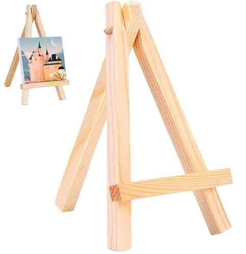 CABLEPELADO Caballete de mesa | Caballete de pintura | Mini Caballete | Caballete de madera | Madera de Pino | Apto para la presentación de Lienzos de hasta 25 cm