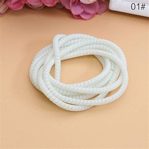 Cable Tidy Sleeves, 1.4M Protector Wire, Earphone Cover Cord Protection Wrap Cable Winder Organizer, USB Charging Data Line Cable for Phone (Color : White)