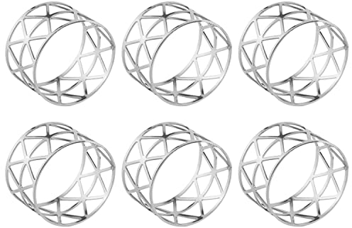 Serviettenschnalle Silber,Metall serviettenring Serviettenschnallen Blume für Hochzeitsfeier Abendessen Jubiläum Tischdekoration 6 Stück Napkin Rings