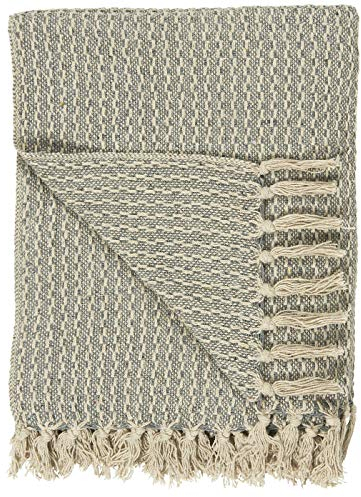 IB Laursen Plaid Decke Sofadecke Bettüberwurf Tagesdecke Staubig Blau Muster Baumwolle 160 x 130 cm 6510-68
