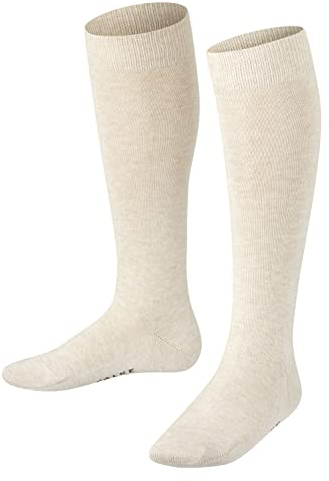 FALKE Unisex Kinder Kniestrümpfe Family K Kh nachhaltige Baumwolle lang einfarbig 1 Paar, Beige Sand Melange 4650, 31-34