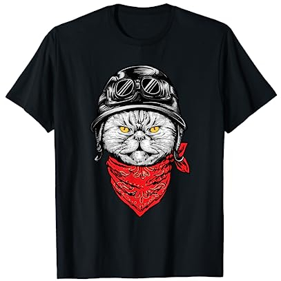 Biker Cat - Motorcycle Chopper Biker Motorbike T-Shirt