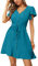 Aokosor Dress for Women Summer Ladies Shirt Dress Ruffle Sleeve Blue Mini Dresses Size 14-16