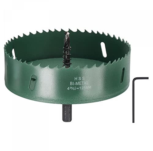 sourcing map Bi-Métal Trou Scie 4-29/32 (125mm) HSS (Haute Vitesse Acier) Trou Coupeur Perceuse Mèche pour Couper Métal Bois Plastique PVC Planche