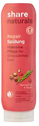 share naturals Spülung Repair 200 ml – Hair Conditioner spendet ein Hygieneprodukt an einen Menschen in Not – Haarspülung mit wertvollen Extrakten – vegane Naturkosmetik