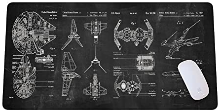 Raumschiff Weltraum-Mauspad, Sci-FI-Steuerkonsole Display Schreibtischmatte, großes Mauspad für Schreibtisch, Gamer-Mauspad, Laptop-Pad-Matte, Spielzubehör, Spielzimmer-Dekor, SciFi-Geschenk