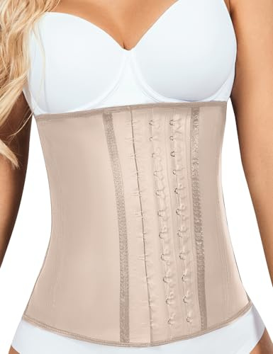 Ladyslim Taillentrainer für Damen, kolumbianischer Hüftgürtel, Taillenmieder, Latex-Körperformer, Körpertrimmer, Bauchweggürtel, Taillenformer für Frauen, Beige, XXX-Large