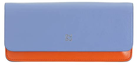 DUDU Custodia Porta Occhiali da Vista e Occhiali da Sole in Vera Pelle Morbida con Chiusura Magnetica, Astuccio Portaocchiali Colorato Blu pastello