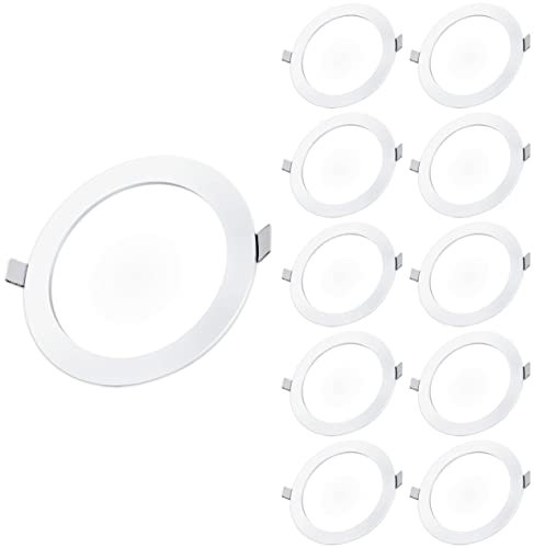 CLAR Hybec - Downlight LED techo empotrable 20W, Foco LED Interior techo, Driver incluido, Focos Techo, Luz Fría 6000ºK (20W Pack 10)