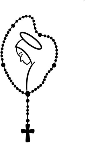 Generic Ostern Aufkleber für Frauen und Männer, Selbstklebende Maria Rosenkranz Auto Karosserie Stoßstange Fenster Dekorative Aufkleber für Busse Auto LKW - Schwarz