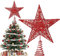 Weihnachtsbaum Stern Topper, Christmas Tree Star, Weihnachtsdeko Baumspitze, Weihnachtsdeko Baumspitze, Metall Christbaumspitze, für Weihnachtsbaumspitze Dekoration, 20 cm, Rot
