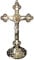 Jowsst Stehendes Kruzifix mit Sockel Legierung Kreuz für Haus Kapellen Dekoration und ReligiöSe Geschenke (Gold)