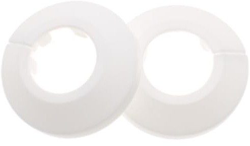 FDXGYH 2,5 cm Wasserrohr-Flansch-Abdeckung, 4 Stück, Schnapp-Typ, runde Rosettenplatte für Wasserrohr, Wasserhahnkragen, Dekoration [weiß]