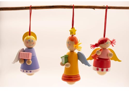 Weihnachtsbaum Engel Engel Holz Deko Weihnachtsfensterschmuck Nussknacker Schmuck 3Teilig Engel Deko Holzspielzeug