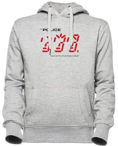 Luxogo The Police - Ghost In The Machine Unisex Grau Jumper Kapuzenpullover Herren Damen Unisex Grey Hoodie Men's Women's