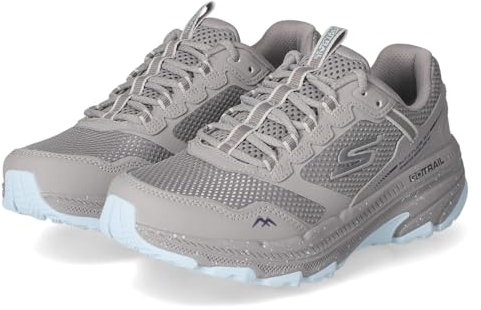 Skechers Women's Go Run Trail Altitude 2.0 Ravine Sneaker, Gray Leather/Blue Trim, 4 UK