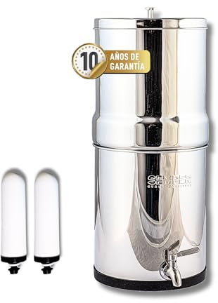 DOCTOR AGUA SEMPER 2 Gravity Max Keramikfilter mit Zeolith, tragbarer Wassertank aus Edelstahl, Fassungsvermögen 8,5 l