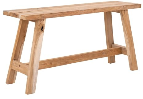 möbelando Sitzbank >Barcelona< in Braun, Teak - 90x45x25cm (BxHxT)
