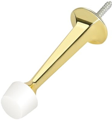 HOMOTEK Robuster Türstopper mit weicher Gummispitze, Türstopper aus Zinkdruckguss, schützt Wand und Tür, goldfarben, 1 Stück