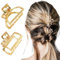 2 pinces à cheveux dorées, pinces à cheveux en métal moyen, pinces à griffes en métal pour filles et femmes pour fixer les cheveux (or)