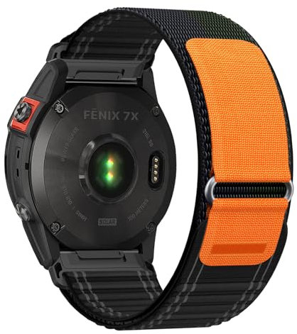 YASPARK Cinturino per Fenix 8 51mm/Fenix 7X/Fenix 6X/Fenix 7X Pro, 26mm Cinturino Nylon Montaggio Rapido per Fenix 5X/Fenix 5X Plus/Fenix 7X Solar/Fenix 3/Fenix 3 HR/Fenix 7X Sapphirer/D2 Delta PX