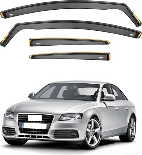 Windabweiser für Audi A4 B8 Saloon 2009-2015, Ästhetisches Design Verringerung Von Lärm Und Luftturbulenzen Leichte Installation
