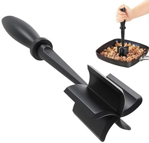 Meat Mince Masher Meat Chopper Ground Beef Masher and Mix Heat Resistant Non Stick Handle Nylon Multifunctional Chopper for Hamburger Meat, Beef