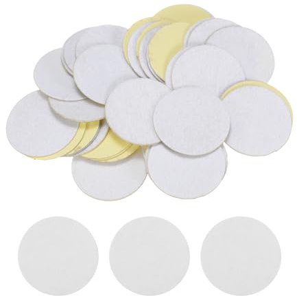 QUARKZMAN 48 Stück 50mm runde selbstklebende Bastelfilz, Filzkreise vorgeschnittene Filz Aufkleber aus Vliesstoff für Nähen, DIY Projekt, Bastelarbeiten, Handwerk, Decoration (Weiß)