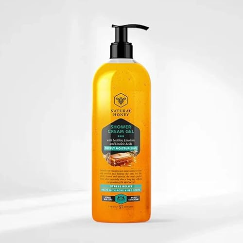 NATURAL HONEY STRESS RELIEF, DEEPLY MOISTURISING SHOWER CREAM GEL: WITH LECITHIN, LINOLENIC AND LINOLEIC ACIDS – 1000ML
