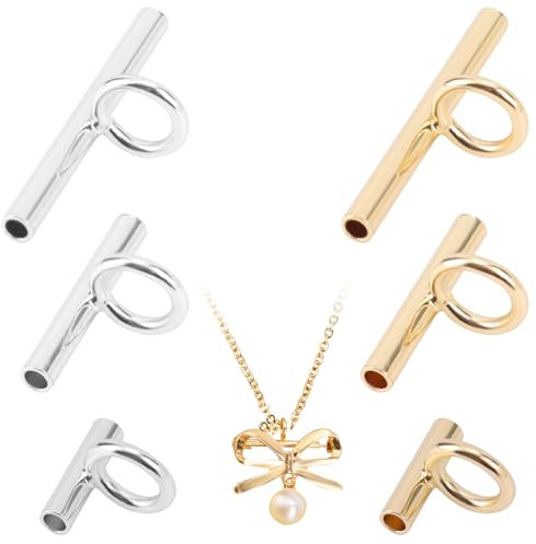 Lyreh 6pcs Convertisseurs de Broche à Pendentif, Argent et Or Cuivre Convertisseur Pendentif Adaptateur Collier à Broche pour Accessoire de Fabrication Bijoux (8mm, 13mm, 20mm)