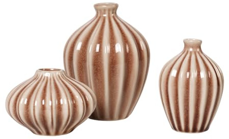 Broste Copenhagen Amalie Vase Fawn braun 3tlg