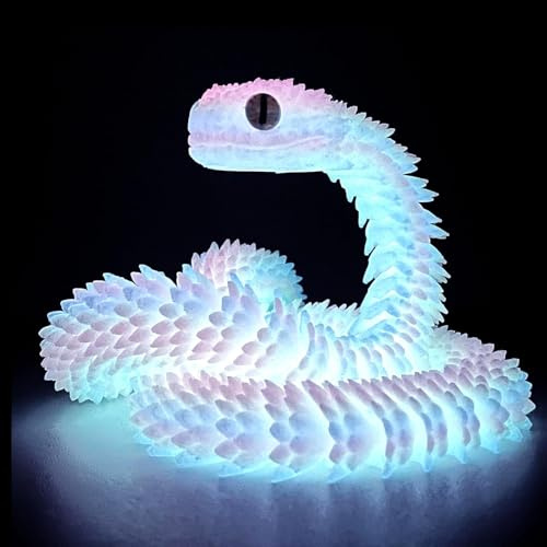 MXYZQDE 60cm 3D-Schlange Spielzeug In-The-Dark-Simulation Tier Modell Ornamente 3D-Druck