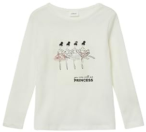 s.Oliver Junior Mädchen Langarmshirt – Jersey, Pailletten, Glitzerprint