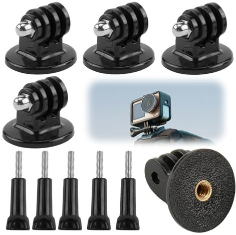 Adaptador de trípode para cámara, compatible con GoPro 6 DJI Osmo Action, ABS cobre 3 × 3 × 4 cm, soporte adaptador de cambio rápido, soporte de acoplamiento de trípode ligero, portátil, robusto y