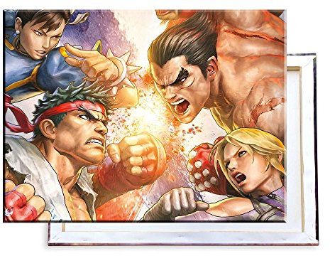 Unified Distribution Streetfighter vs Tekken - 80x60 cm - Bilder & Kunstdrucke fertig auf Leinwand aufgespannt und in erstklassiger Druckqualität